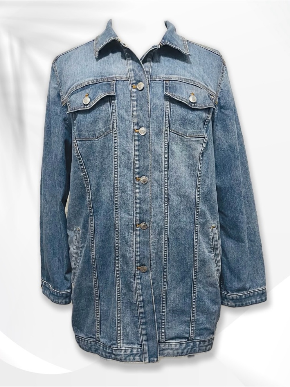 Chico's Light Blue Denim Jacket 3/XL